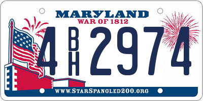 MD license plate 4BH2974