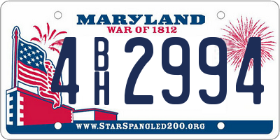 MD license plate 4BH2994