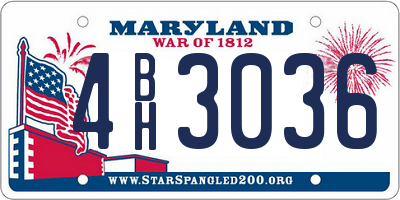 MD license plate 4BH3036