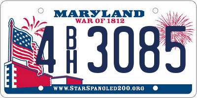 MD license plate 4BH3085