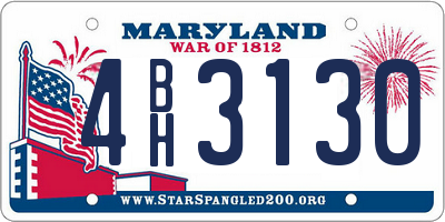 MD license plate 4BH3130