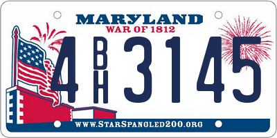 MD license plate 4BH3145