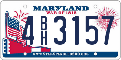 MD license plate 4BH3157