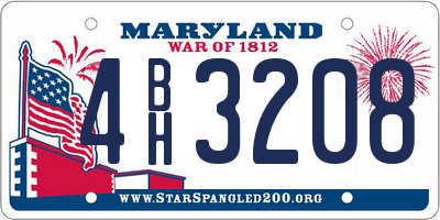 MD license plate 4BH3208