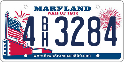 MD license plate 4BH3284