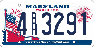 MD license plate 4BH3291