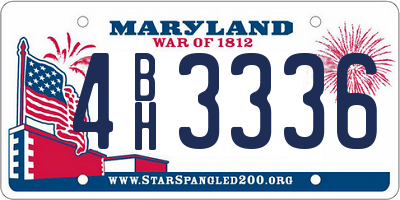 MD license plate 4BH3336