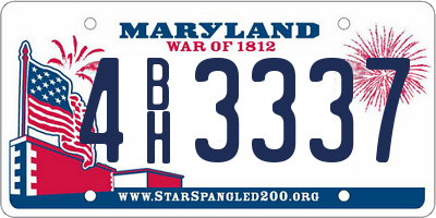 MD license plate 4BH3337