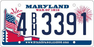 MD license plate 4BH3391