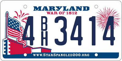 MD license plate 4BH3414