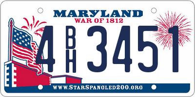 MD license plate 4BH3451