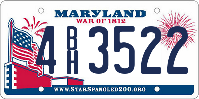 MD license plate 4BH3522