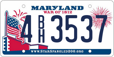 MD license plate 4BH3537
