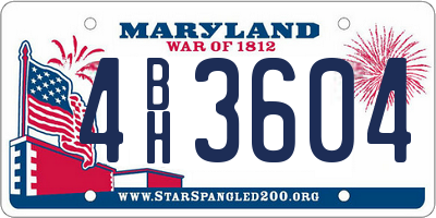 MD license plate 4BH3604