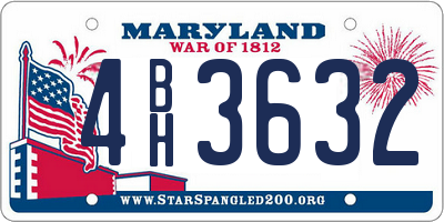 MD license plate 4BH3632
