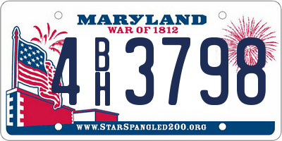 MD license plate 4BH3798