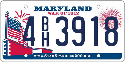 MD license plate 4BH3918