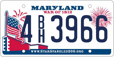 MD license plate 4BH3966