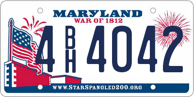 MD license plate 4BH4042