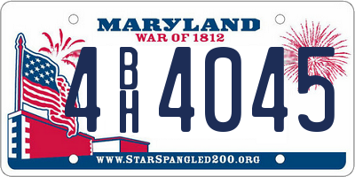 MD license plate 4BH4045