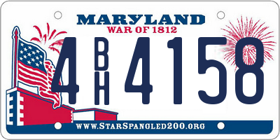 MD license plate 4BH4158