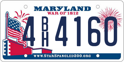 MD license plate 4BH4160