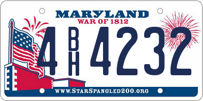 MD license plate 4BH4232