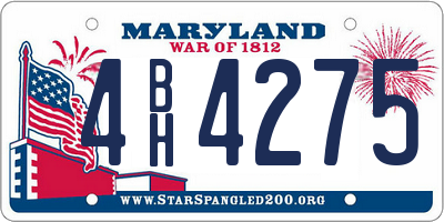 MD license plate 4BH4275