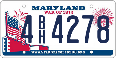 MD license plate 4BH4278