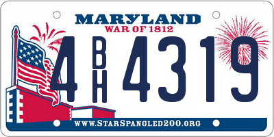 MD license plate 4BH4319