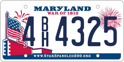 MD license plate 4BH4325
