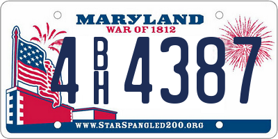 MD license plate 4BH4387