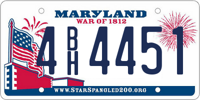 MD license plate 4BH4451