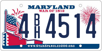 MD license plate 4BH4514