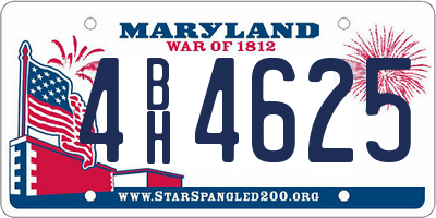 MD license plate 4BH4625
