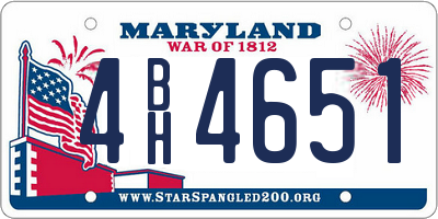 MD license plate 4BH4651
