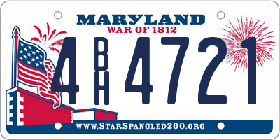 MD license plate 4BH4721
