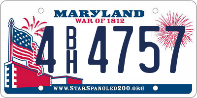 MD license plate 4BH4757