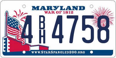 MD license plate 4BH4758