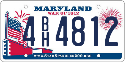 MD license plate 4BH4812