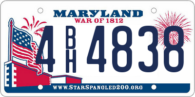 MD license plate 4BH4838