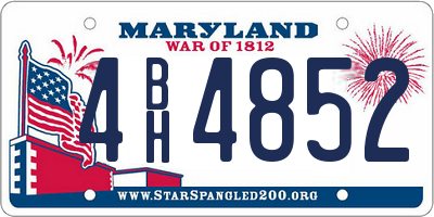 MD license plate 4BH4852