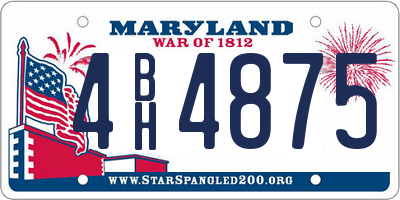 MD license plate 4BH4875