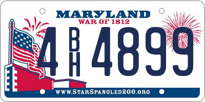 MD license plate 4BH4899