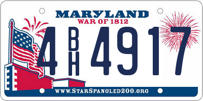 MD license plate 4BH4917