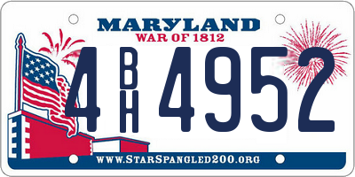 MD license plate 4BH4952