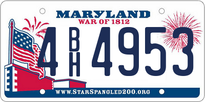 MD license plate 4BH4953