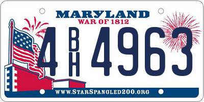 MD license plate 4BH4963