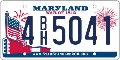 MD license plate 4BH5041