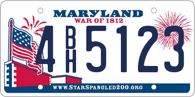 MD license plate 4BH5123